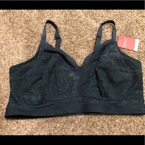 Spanx bralette, NWT, 2XL, Hunter Green, lace,